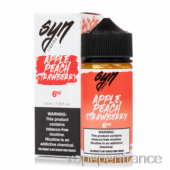 Pomme Pêche Fraise - Liquide Syn - 100 Ml 0 Mg Stylo Vape